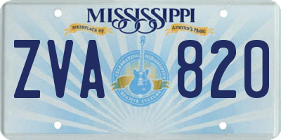 MS license plate ZVA820