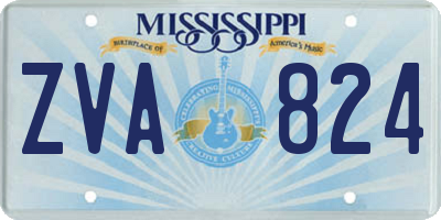 MS license plate ZVA824