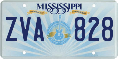 MS license plate ZVA828