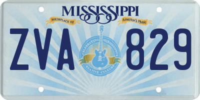 MS license plate ZVA829