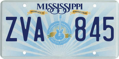 MS license plate ZVA845