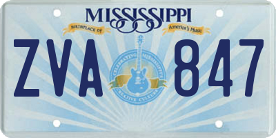MS license plate ZVA847