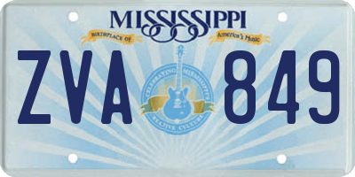 MS license plate ZVA849