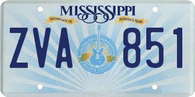 MS license plate ZVA851