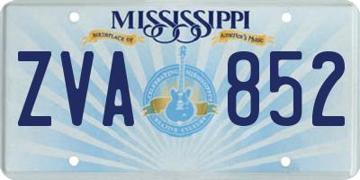 MS license plate ZVA852