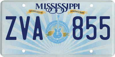MS license plate ZVA855