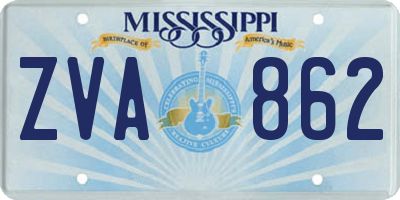 MS license plate ZVA862