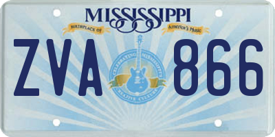 MS license plate ZVA866