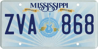 MS license plate ZVA868