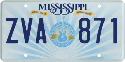MS license plate ZVA871