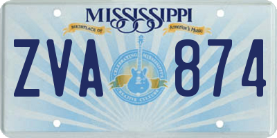 MS license plate ZVA874