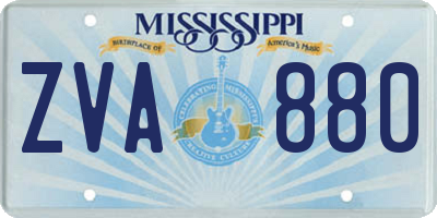 MS license plate ZVA880