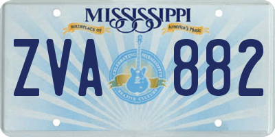 MS license plate ZVA882