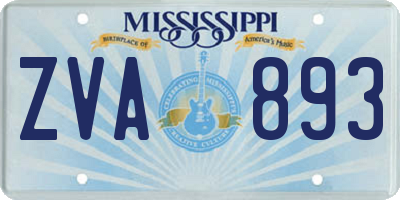 MS license plate ZVA893