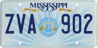 MS license plate ZVA902