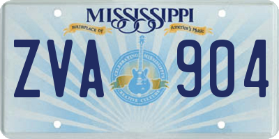 MS license plate ZVA904