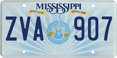 MS license plate ZVA907