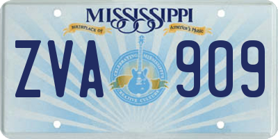 MS license plate ZVA909