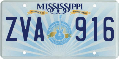 MS license plate ZVA916
