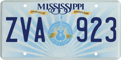 MS license plate ZVA923