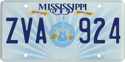MS license plate ZVA924