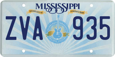 MS license plate ZVA935