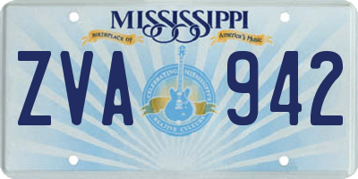 MS license plate ZVA942