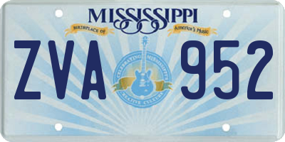MS license plate ZVA952