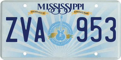 MS license plate ZVA953