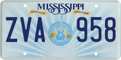 MS license plate ZVA958