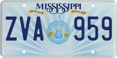 MS license plate ZVA959