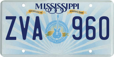 MS license plate ZVA960