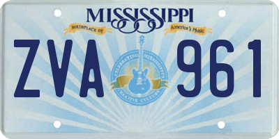 MS license plate ZVA961
