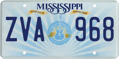 MS license plate ZVA968