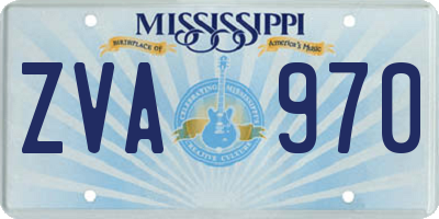 MS license plate ZVA970