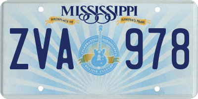 MS license plate ZVA978