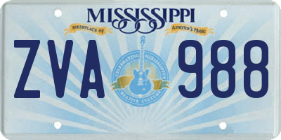 MS license plate ZVA988