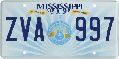 MS license plate ZVA997