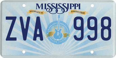 MS license plate ZVA998