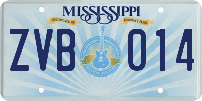 MS license plate ZVB014