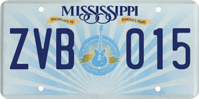 MS license plate ZVB015