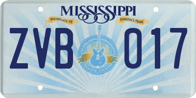 MS license plate ZVB017