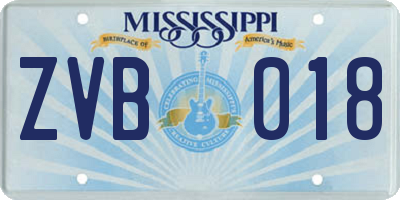 MS license plate ZVB018