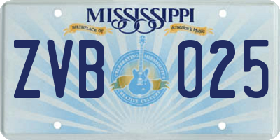 MS license plate ZVB025