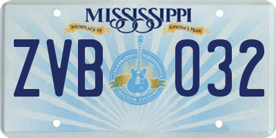 MS license plate ZVB032