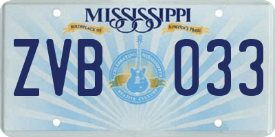MS license plate ZVB033