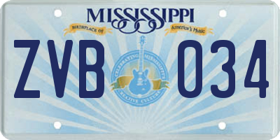 MS license plate ZVB034