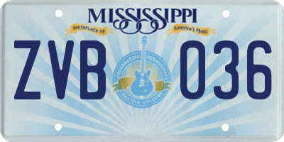 MS license plate ZVB036