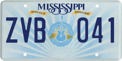 MS license plate ZVB041