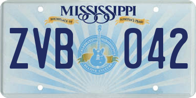 MS license plate ZVB042